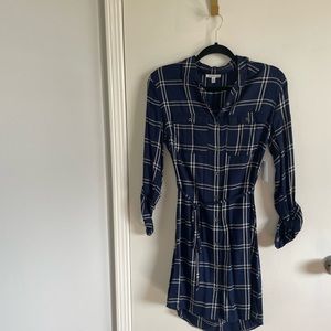 Plaid shirt dress